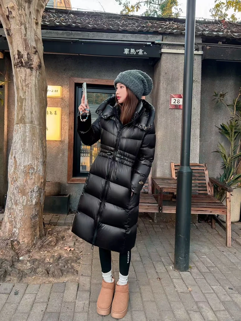 【杨幂同款】黑金鹅绒服女王4.0八格雅丹风奢暖收腰长款羽绒服