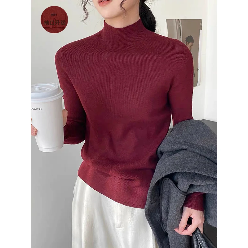 【树莓粉】3595超柔软高品质中领针织毛衣