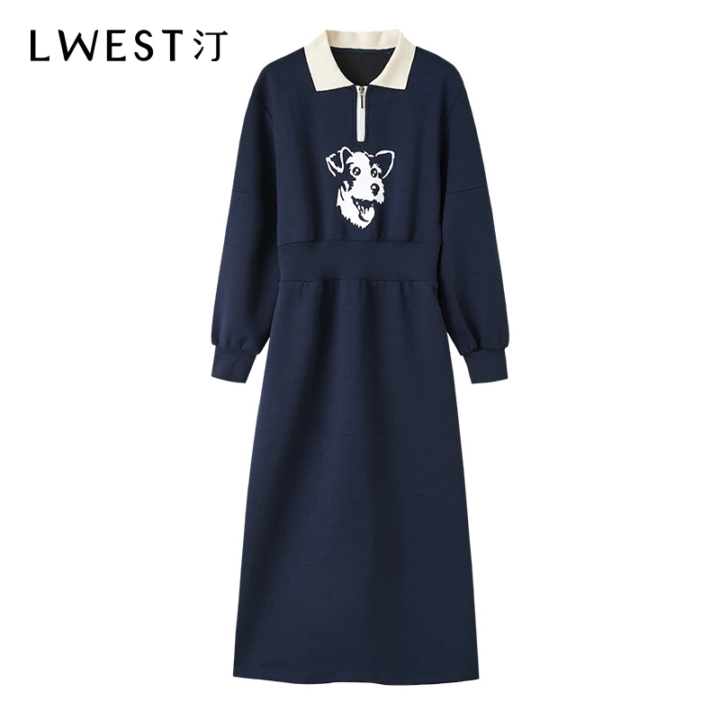 12285【大叔专享】朗文斯汀洋气趣味图案连衣裙LDML33012285