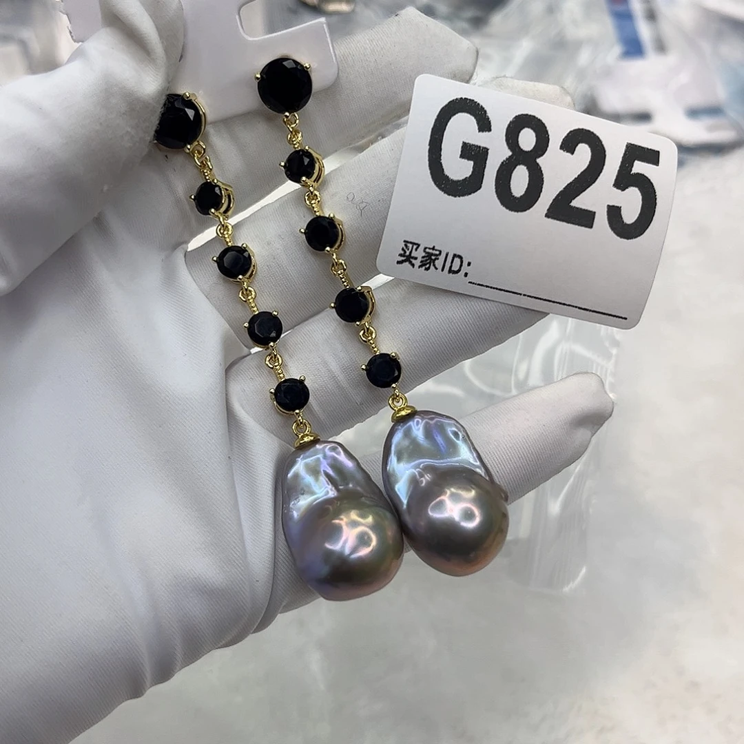 合金淡水珍珠耳饰