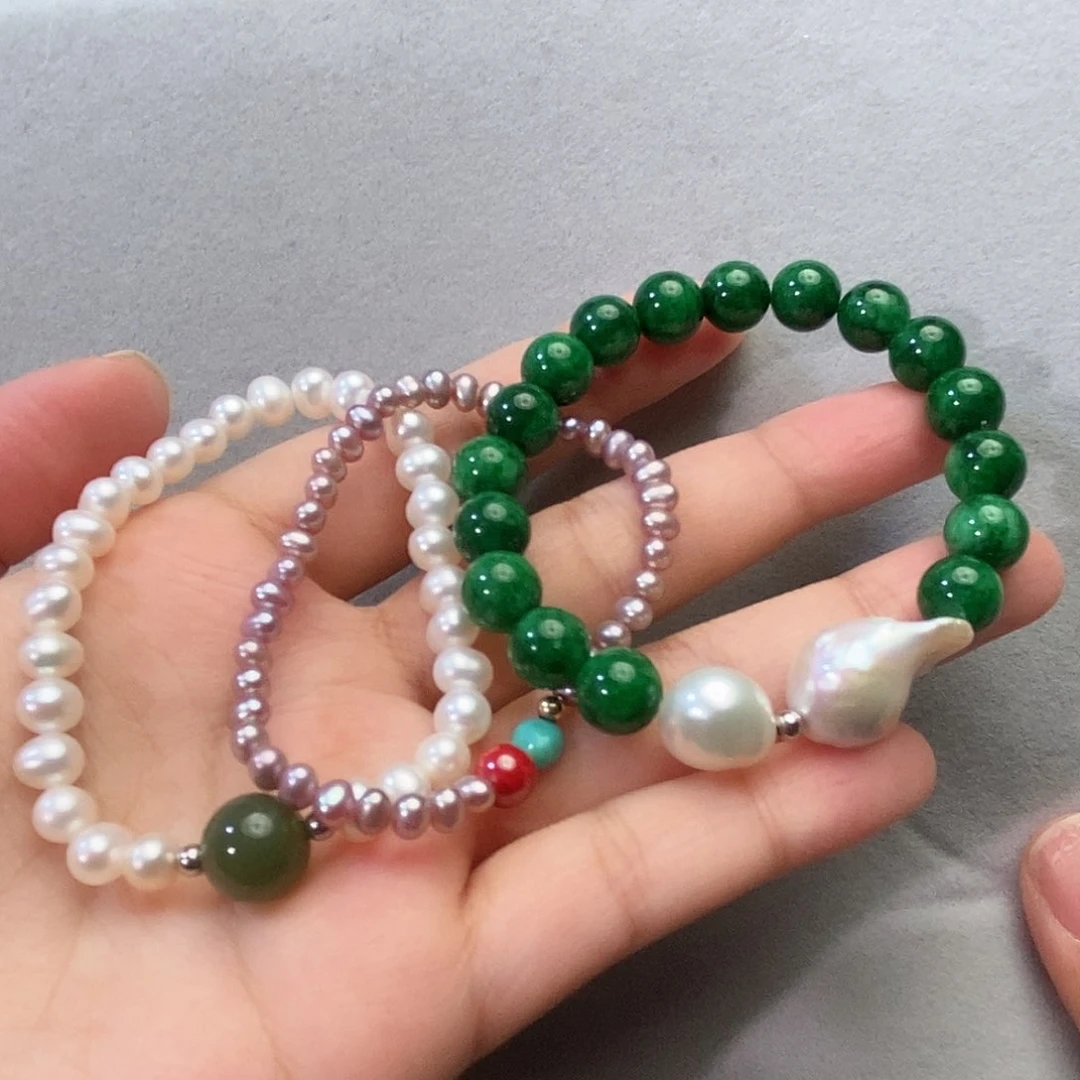 淡水珍珠手绳银S925镶嵌