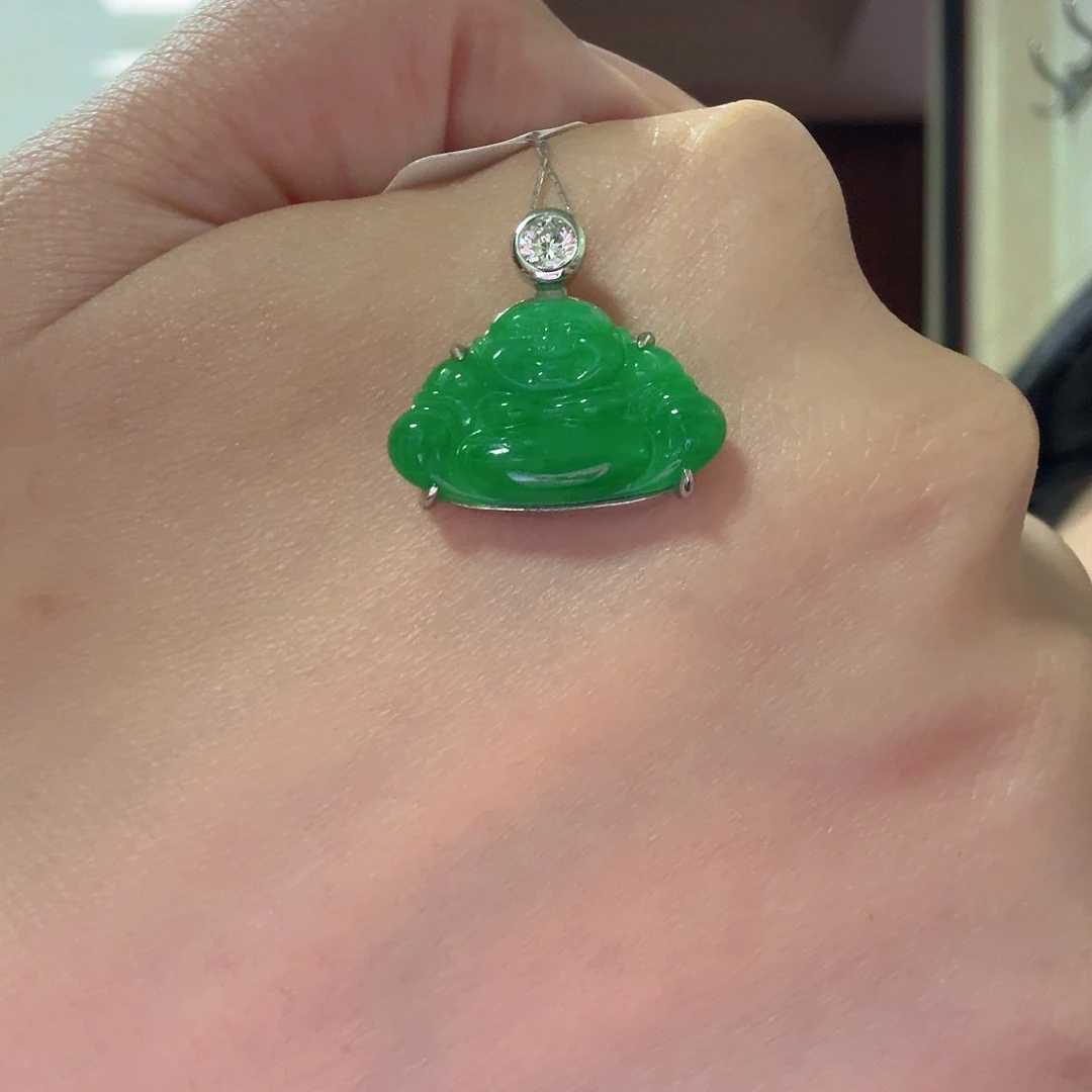 翡翠银S925镶嵌吊坠(不含链)吊坠