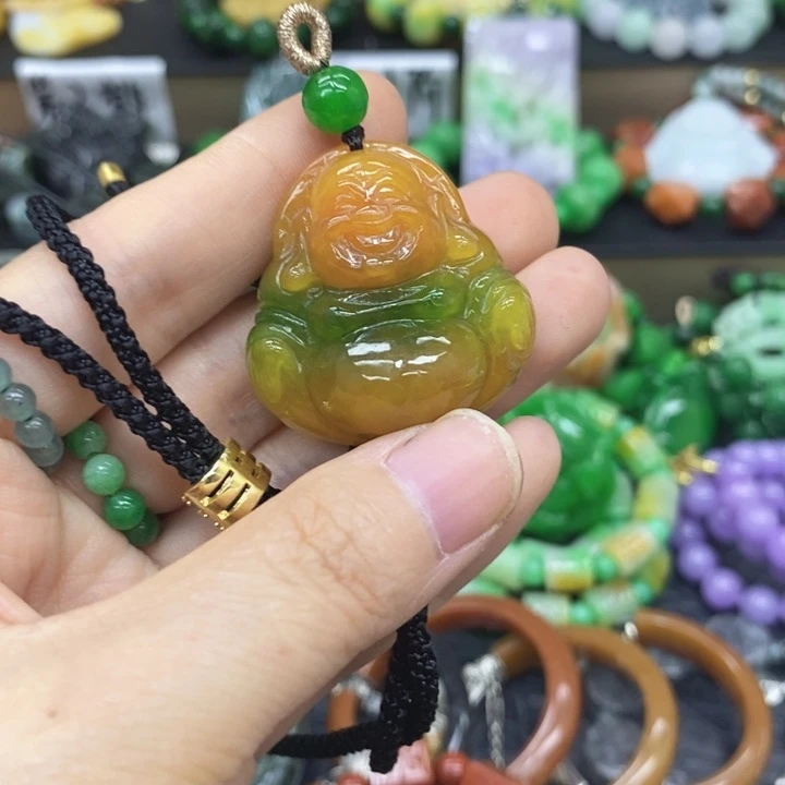 尘***定翡翠未镶嵌耳饰项链26