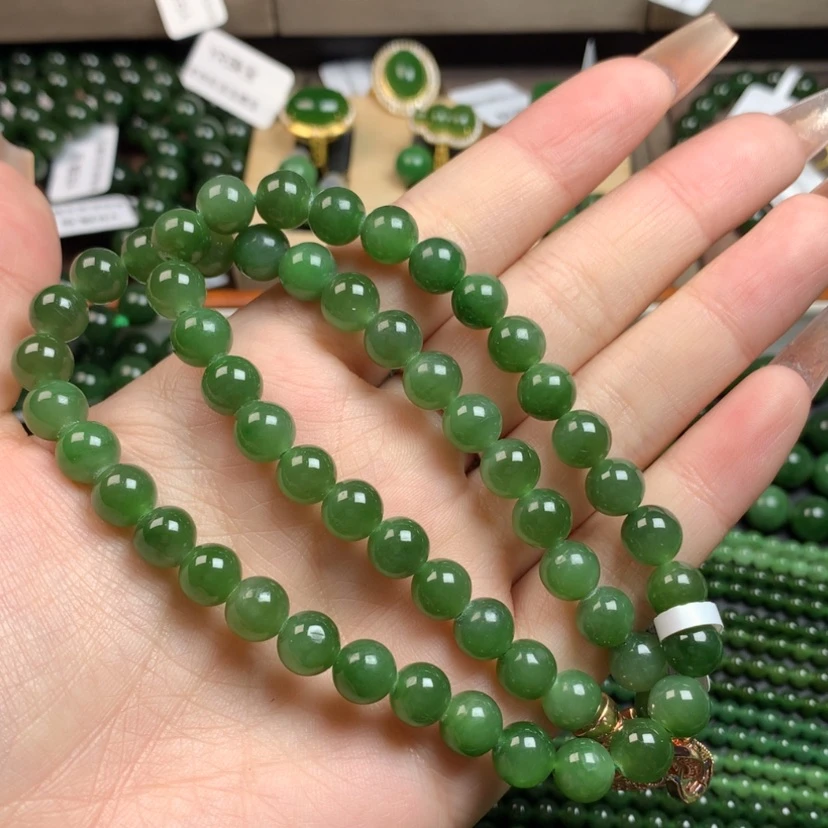 【闪购商品】和田玉（碧玉）颈饰未镶嵌瑕疵8m