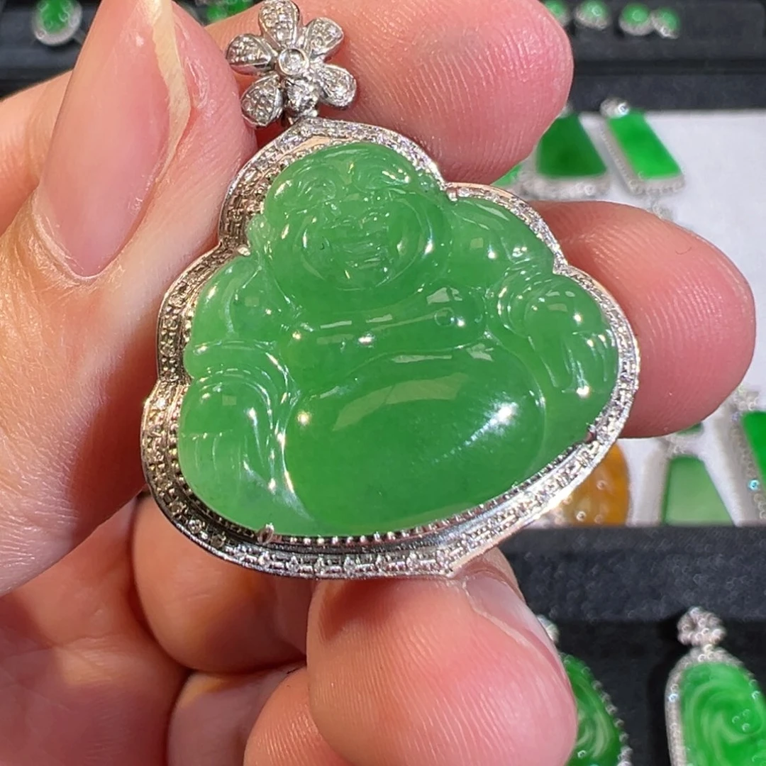 【闪购商品】翡翠吊坠(不含链)18K金镶嵌