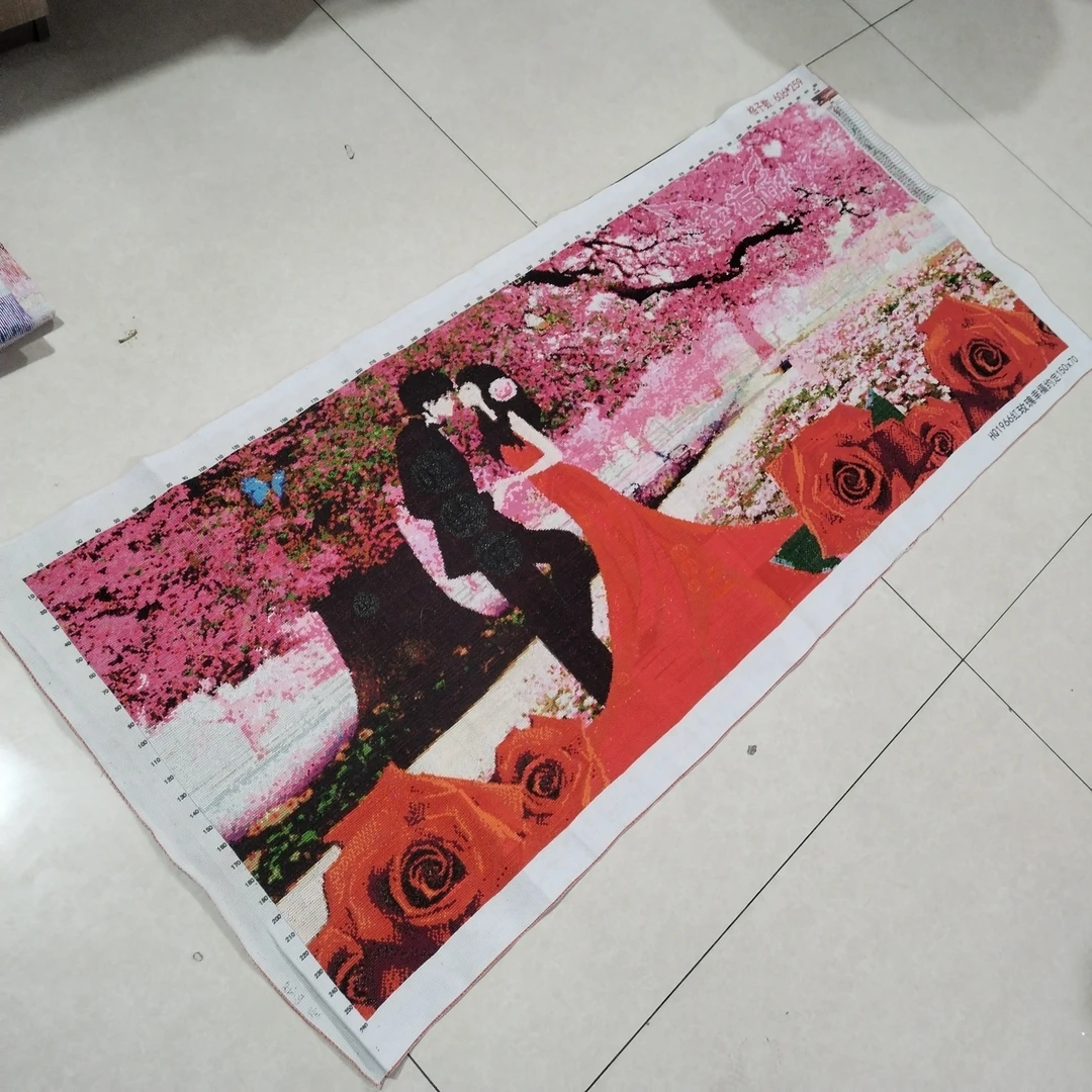 纯手工绣好的十字绣成品幸福约定樱花树下的约定结婚喜庆客厅挂画