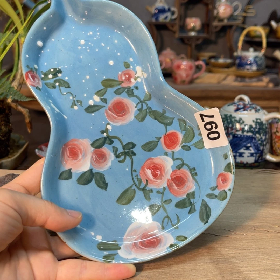 壶素浅陶瓷手工手绘