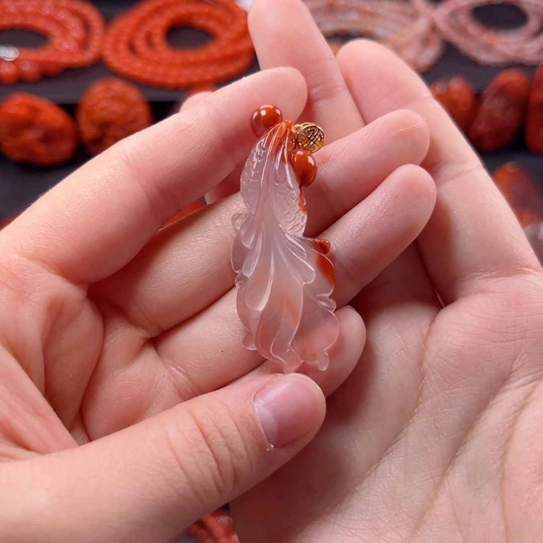 南红玛瑙南红18K金镶嵌