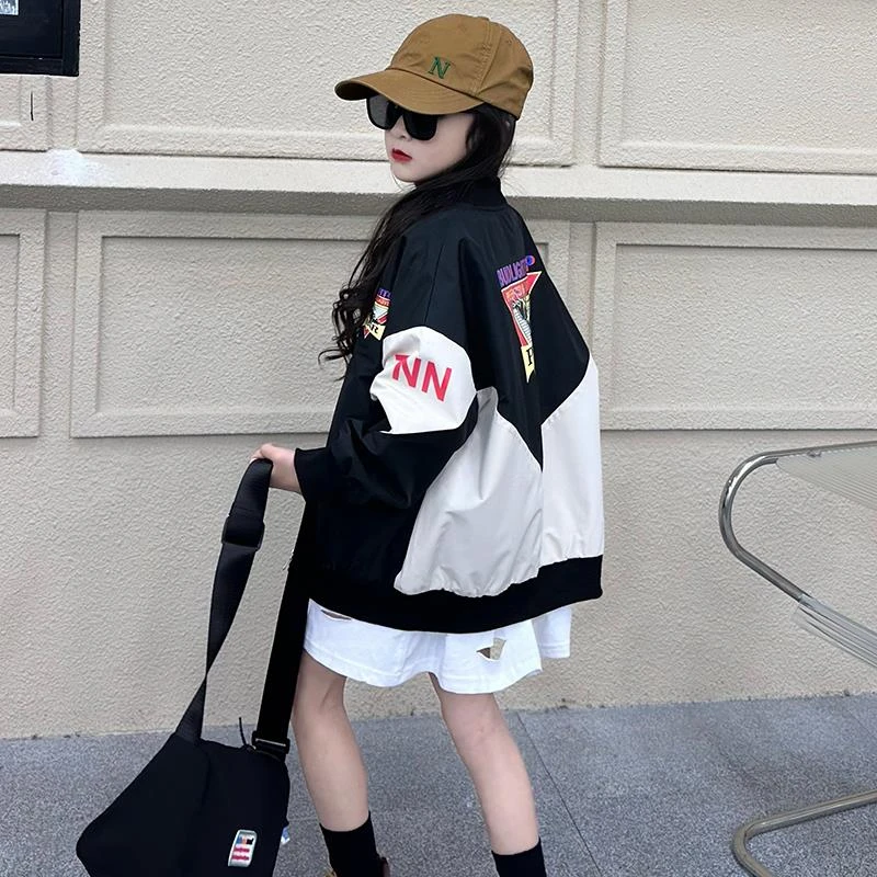 女童棒球服外套2025新款洋气休闲夹克中大儿童上衣春装6-12岁潮款