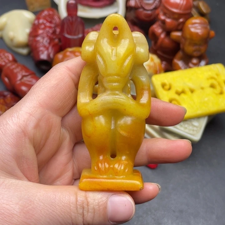 把件白玉菩提摆件