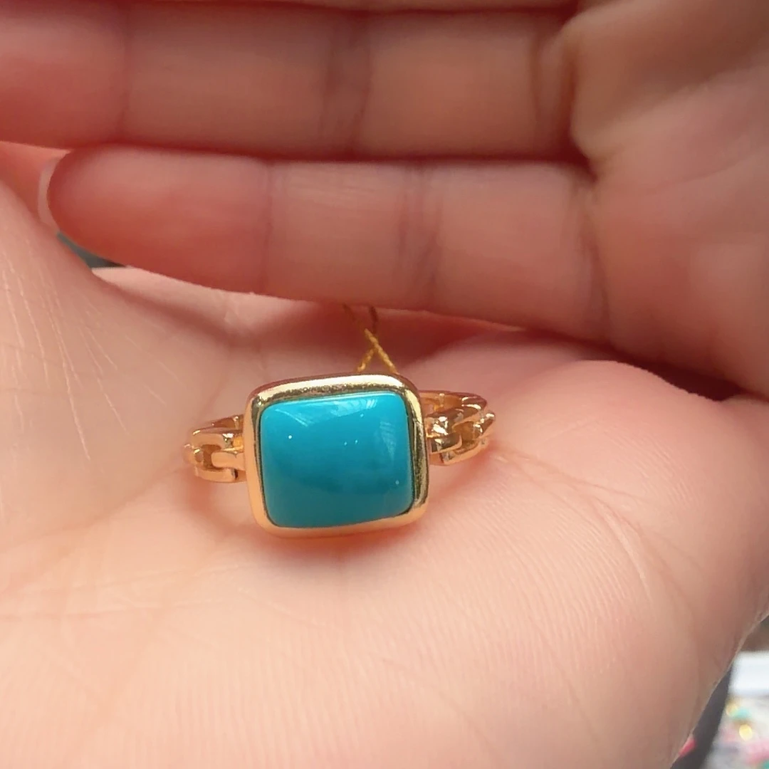 绿松石银S925镶嵌戒指