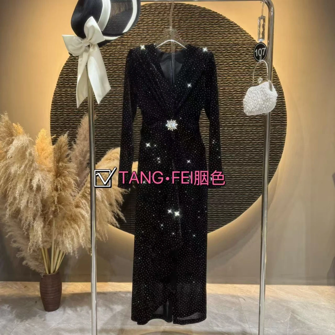 TANG-FEI咽色【永恒】TF0042  不规则连衣裙收腰捏褶