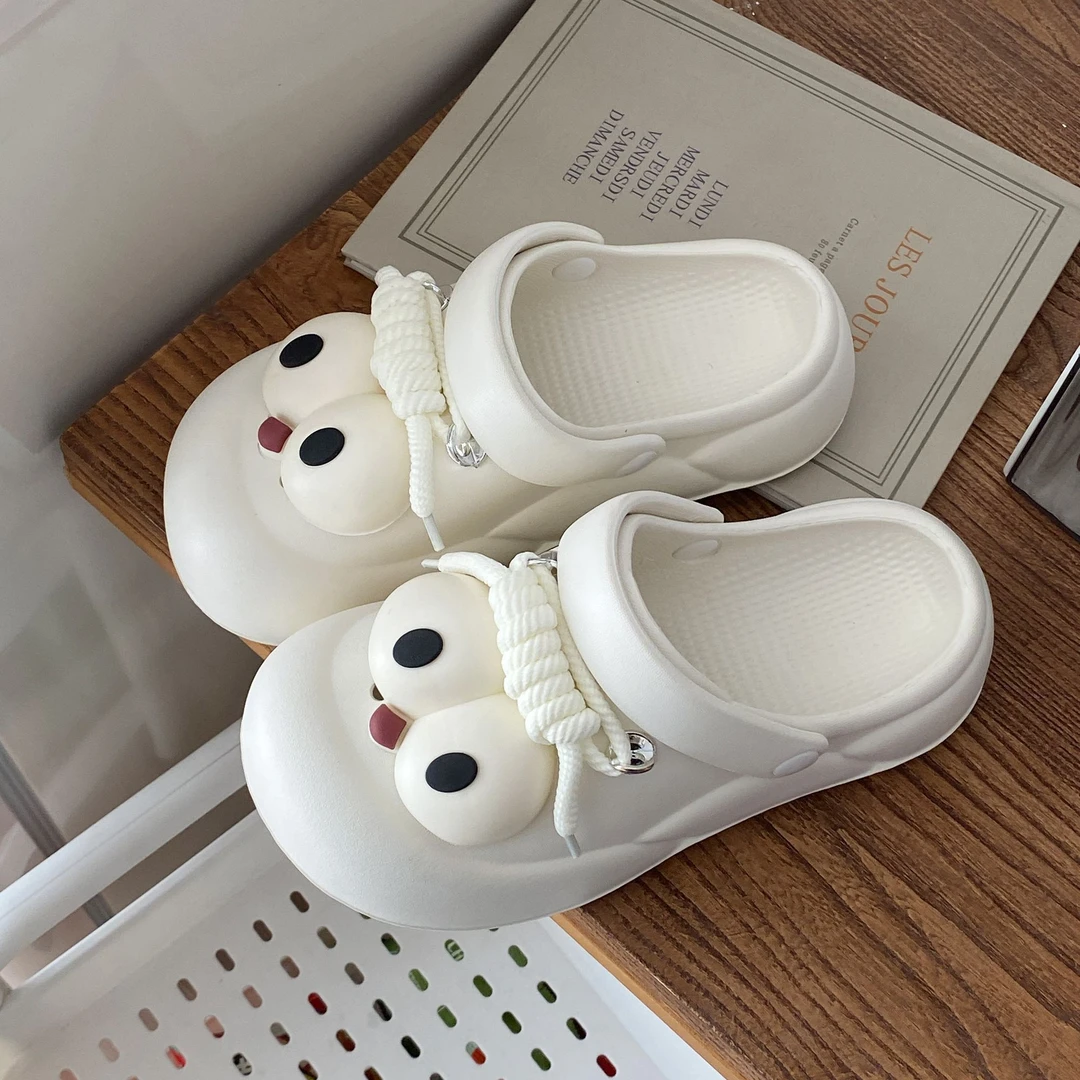 增高洞洞鞋女防滑沙滩鞋踩屎感厚底包头