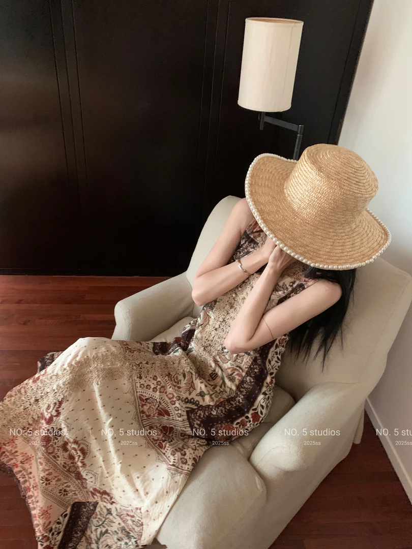 No.5秋季极简静奢(清迈)到哪都是焦点的波西米亚风连衣裙女6879#