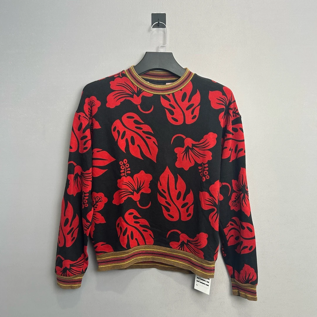 99新 Prada/普拉达 木槿花印花卫衣/S码/价6900