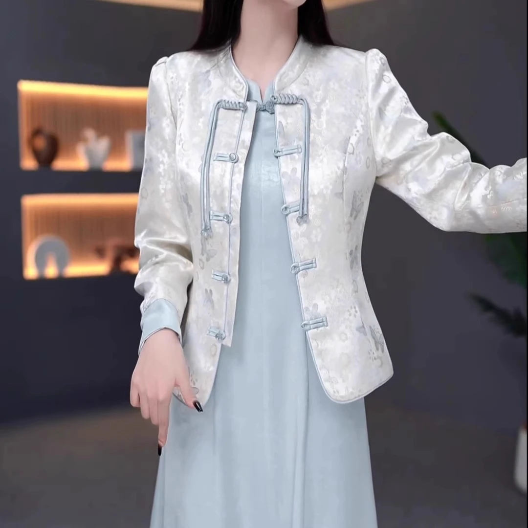 国风重工新中式外套连衣裙2025女新款秋季复古减龄显瘦套装裙子