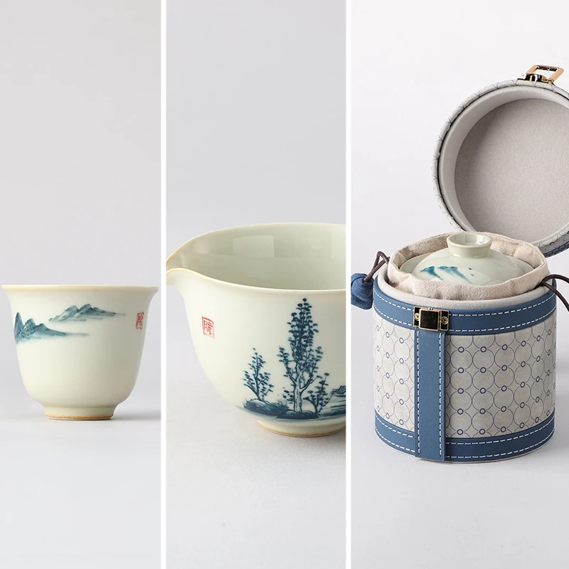 月记窑柴烧手绘“一路山水”旅行套组系列单件