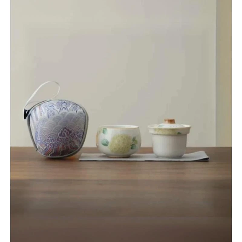 G3604团花独人饮一壶一杯单人泡便携旅行套