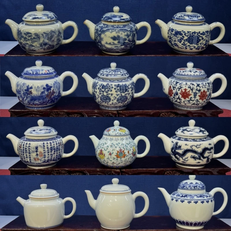 景德镇青花瓷复古仿古茶壶茶具泡茶壶大容量泡茶器家用陶瓷单壶