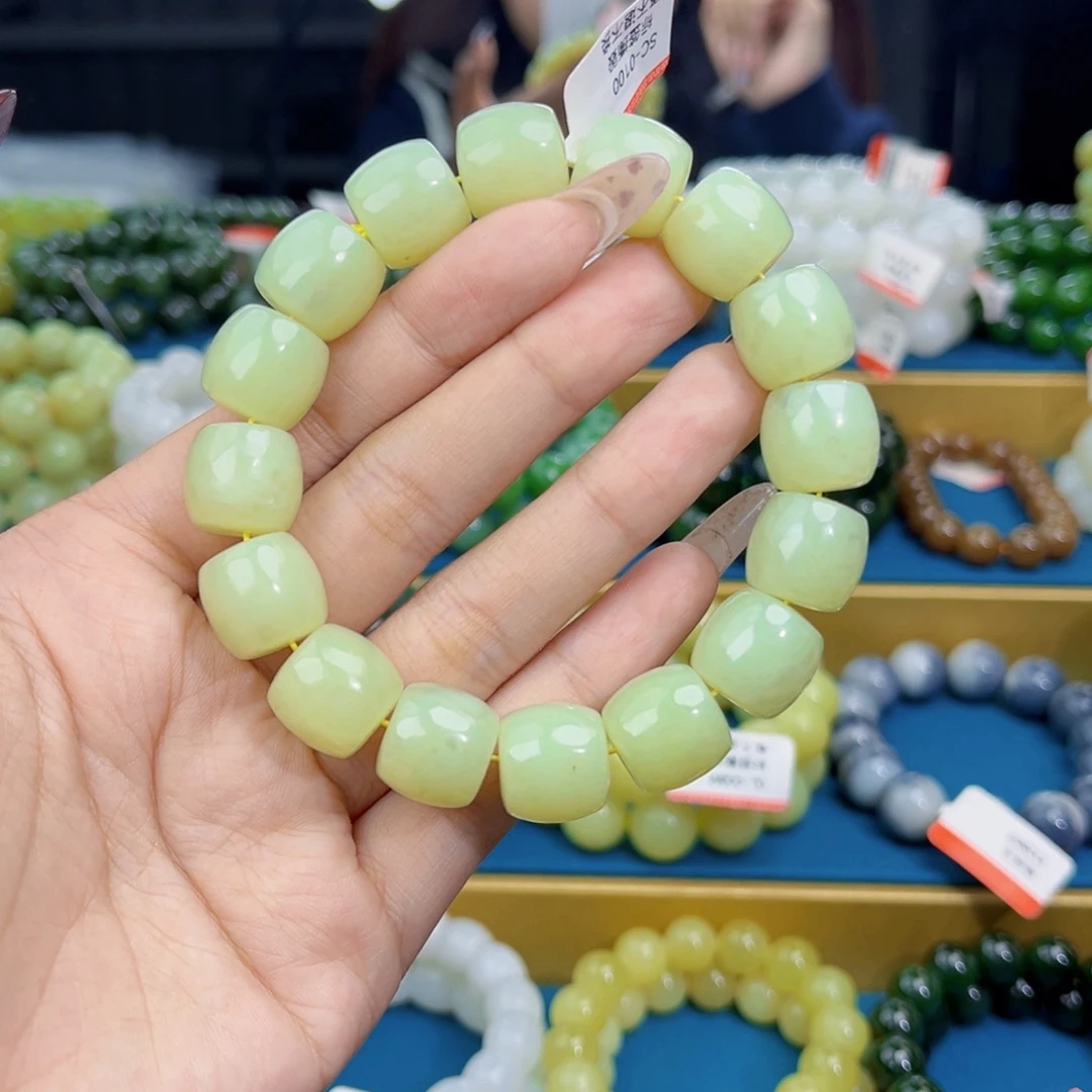 和田玉未镶嵌手链天然和田玉新疆若羌黄口手串14