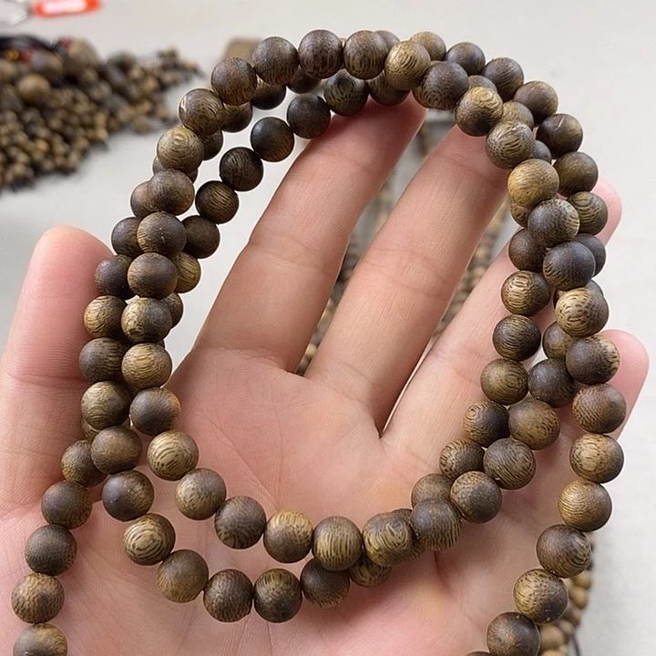 沉香碎屑沉香圆珠多圈卡8