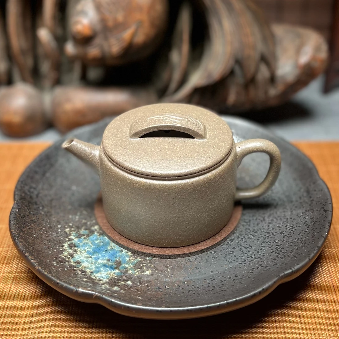 宜兴紫砂壶薄胎精工汉瓦壶正宗原矿青段泥纯手工国潮中国风茶壶