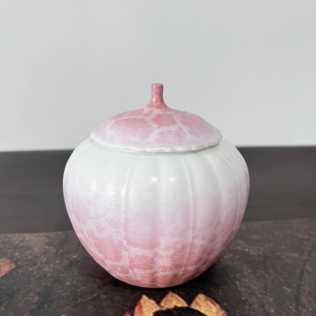 景德镇纯手工手绘扒花茶叶罐醒茶超薄胎玉米胎