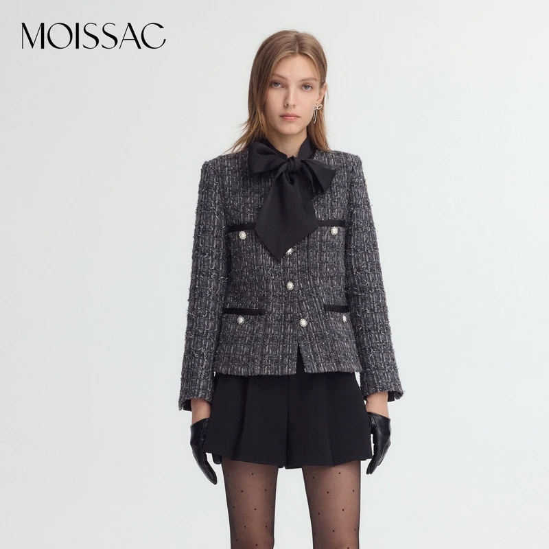 【星线好物】 摩萨克冬新款小香风粗花呢外套女