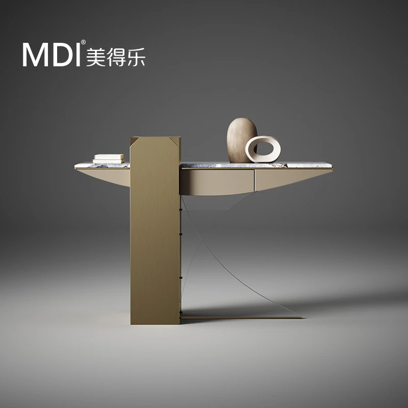 美得乐现代轻奢玄关柜设计师款极简豪宅别墅大平层隔断玄关台