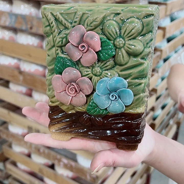 有孔，凑单福利满10元发货陶瓷多肉花盆！