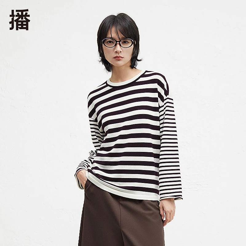 【达人专属】播简约舒适圆领毛针织衫BDR9SD4200