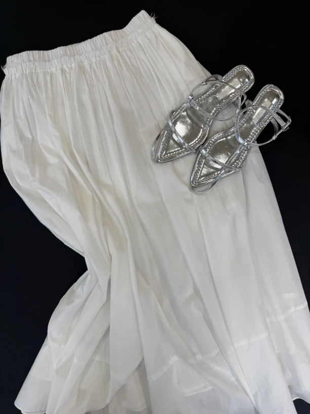 【仅支持48小时内退换货】在韩～ounce 白色伞裙