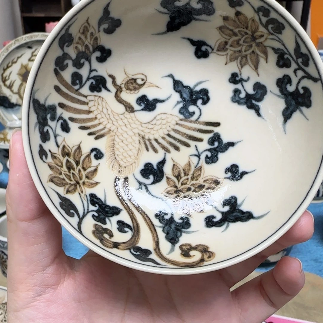 手工手绘普洱杯景德镇