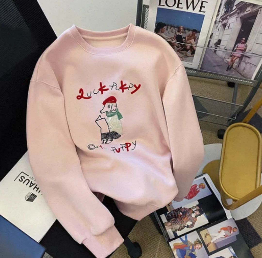 1420圆领卡通刺绣时尚秋冬打底