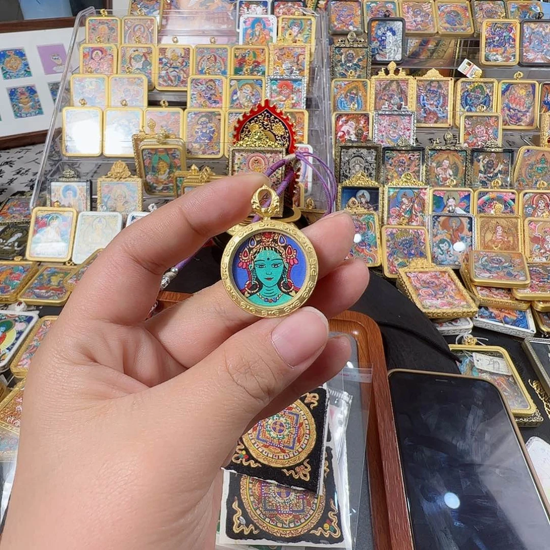吊坠*️****纯手绘唐卡绿度母