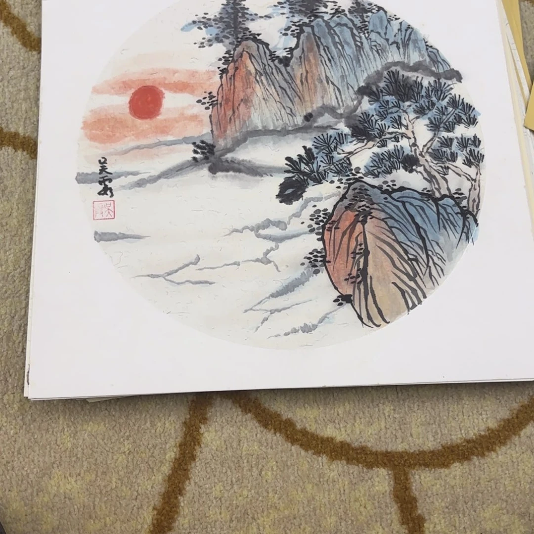 国画33-33吴霞山水卡纸艺