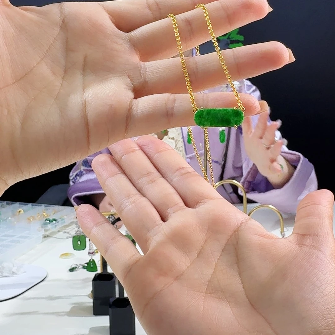 翡翠颈饰银S925镶嵌925镶嵌