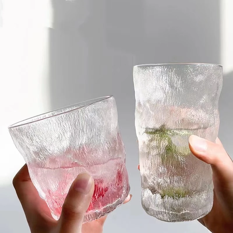 玻璃杯子ins风新款冰川杯简约啤酒杯牛奶杯高颜值玻璃水杯
