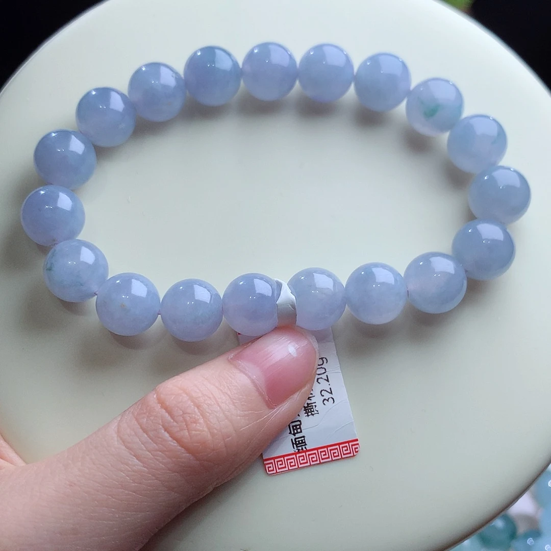 翡翠未镶嵌手串卡9.8