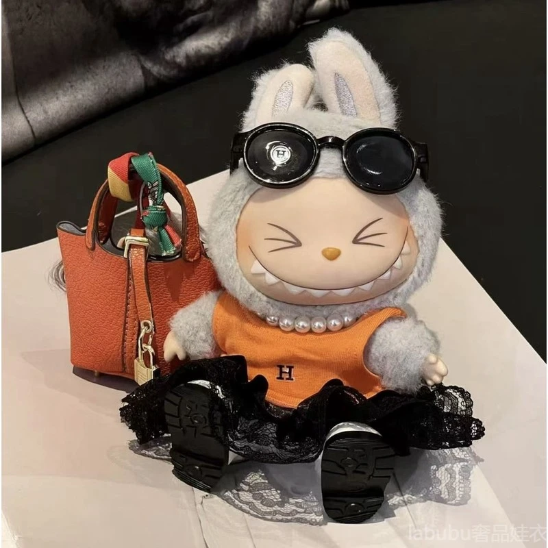 labubu17cm挂件娃衣 爱马士H风男女情侣装套餐