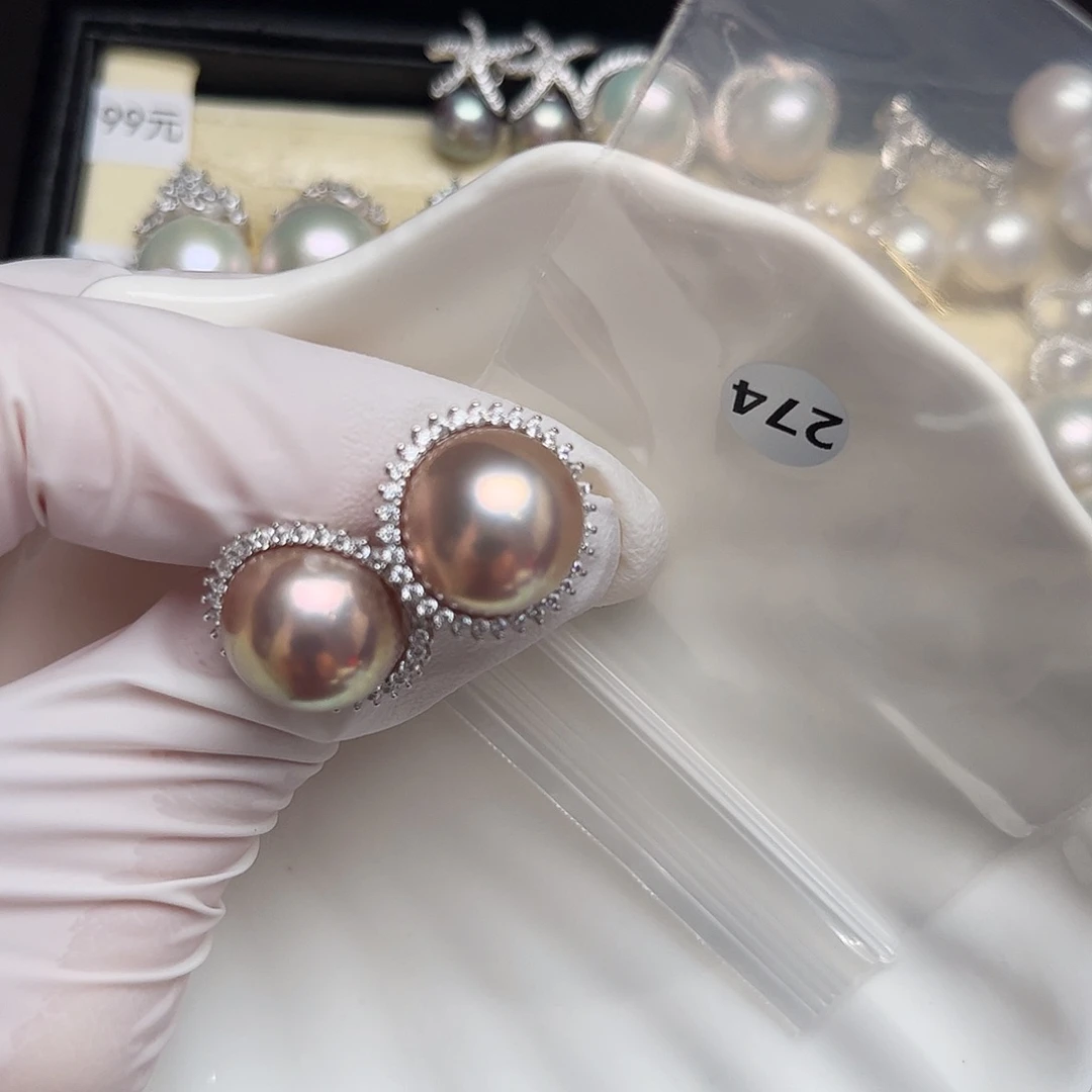 㜂***孞银S925镶嵌耳饰淡水珍珠