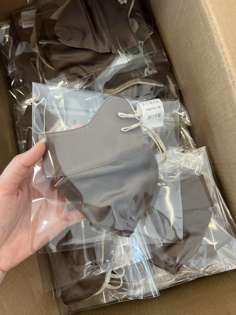 浙*100%真丝桑蚕丝口罩防晒口罩防晒面罩防晒防菌透气口罩