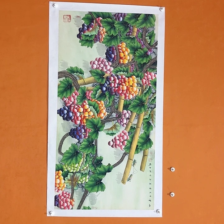 国画黄春香秋实国画作品尺寸136/68