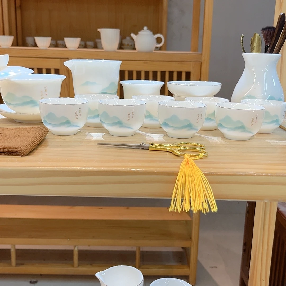 【御瓷斋】羊脂玉瓷茶具套装