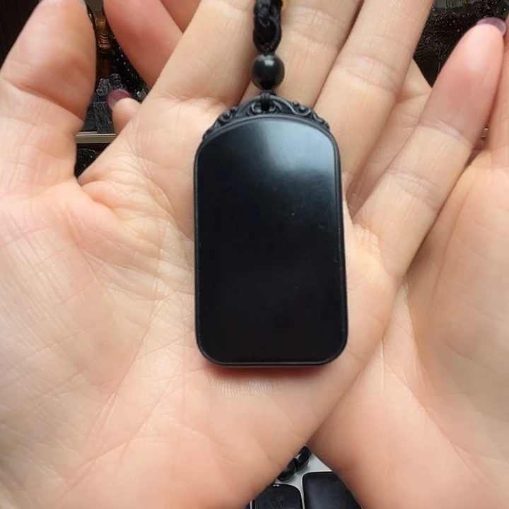 和田玉（墨玉）未镶嵌手链平安牌