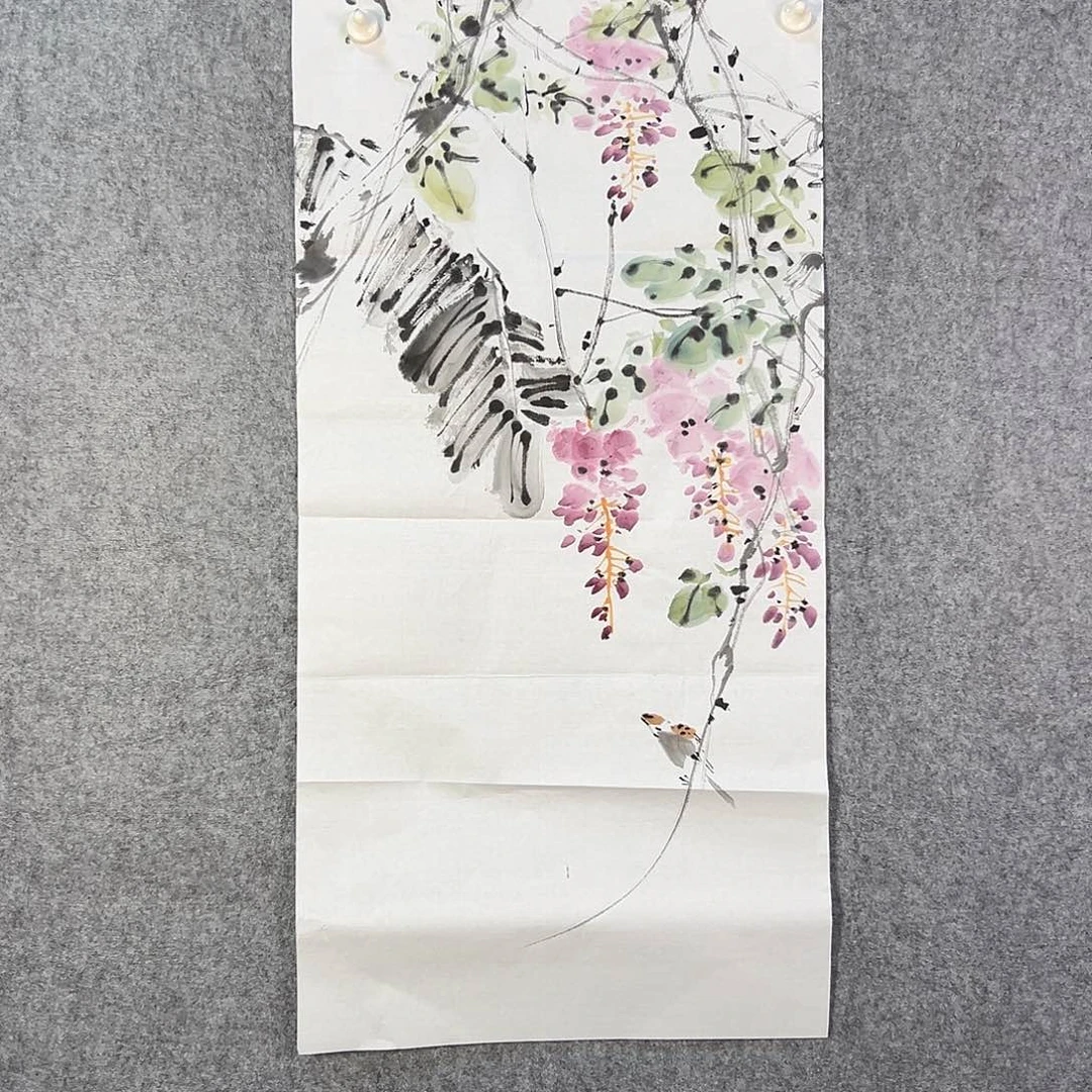 国画217 花鸟在此鸣叫的声此起彼伏中也