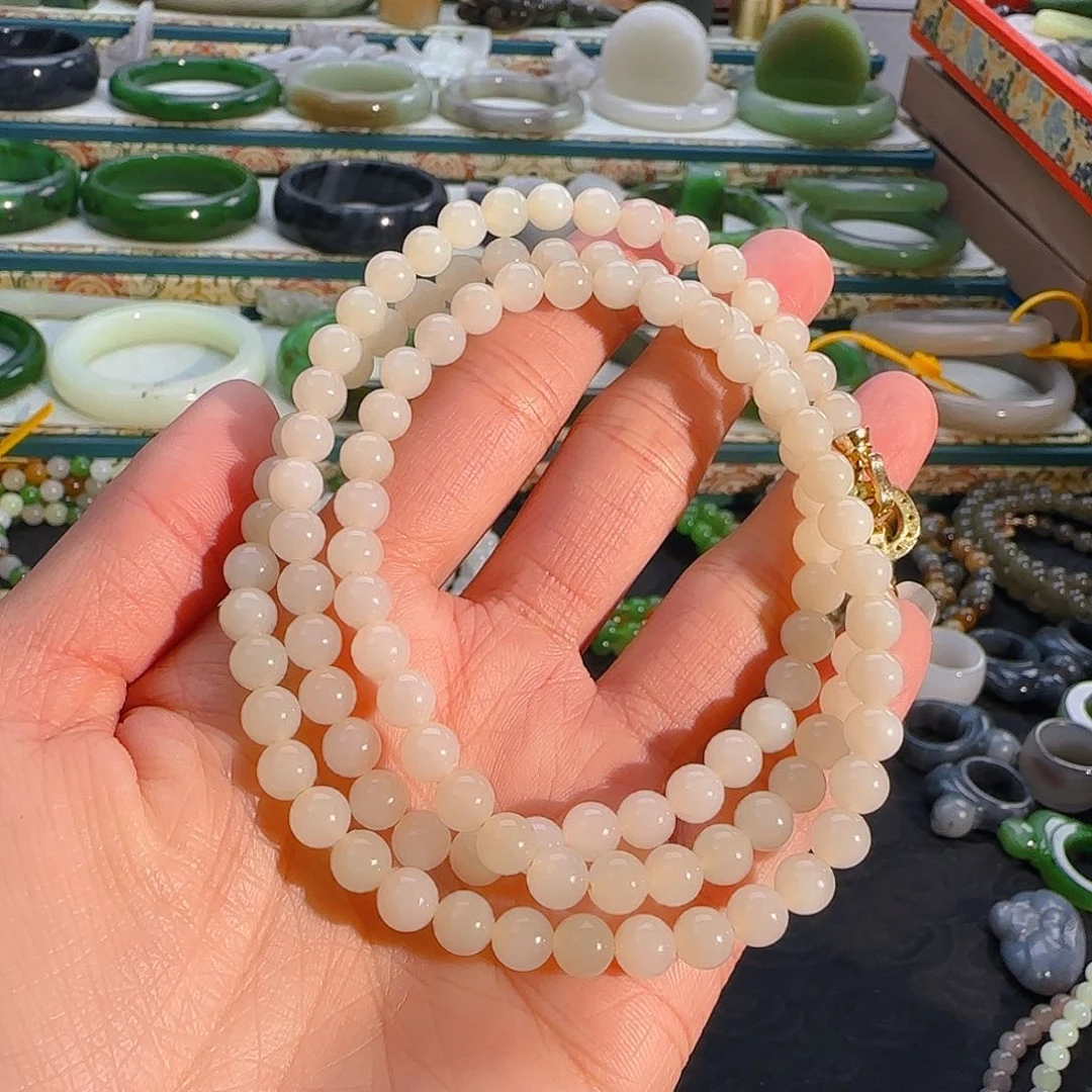 颈饰未镶嵌和田玉蜂蜜水项链