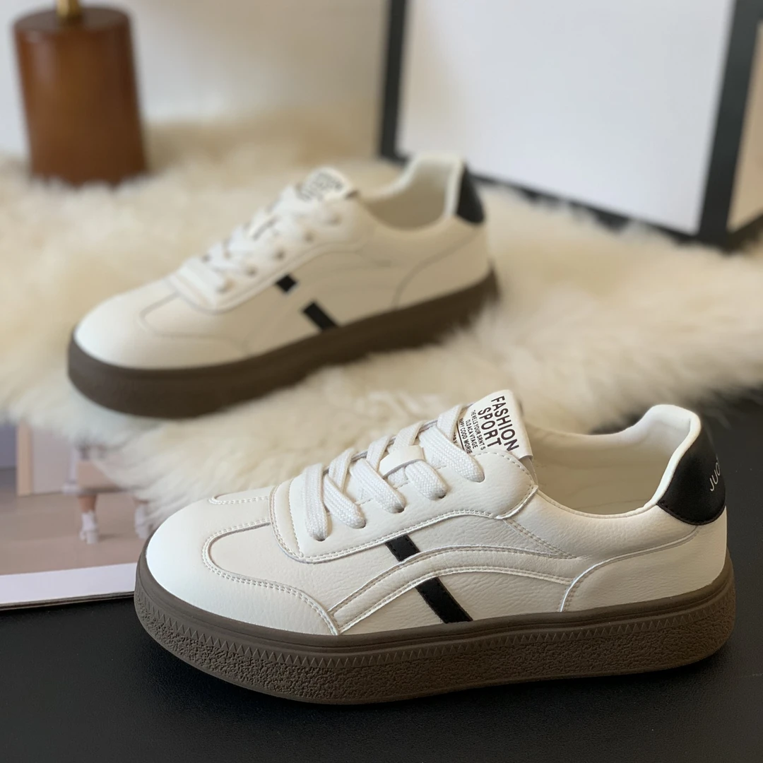 韩版小众时尚德训鞋女2025秋季潮流百搭显脚小潮酷拼色舒适小白鞋