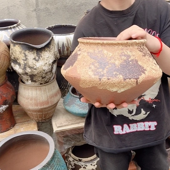 紫砂花盆高度19口径18