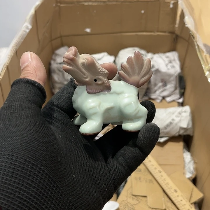 小***儿瓷片茶摆件工艺品摆件666